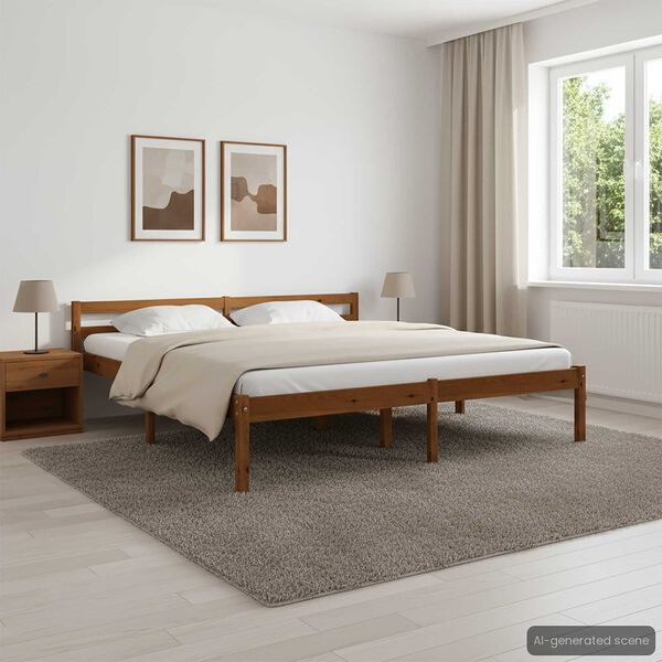 vidaXL Bed Frame without Mattress Honey Brown Solid Pine Wood 160x200cm