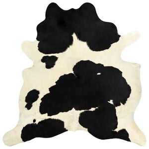 vidaXL Real Cowhide Rug Black and White 180x220 cm