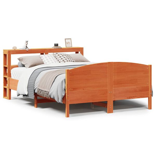 vidaXL Bed Frame without Mattress Wax Brown 120x200 cm Solid Wood Pine