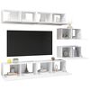 vidaXL 6 Piece TV Cabinet Set White Engineered Wood