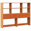 vidaXL Bookcase Bed Frame Wax Brown 140 x 200 cm Solid Pine Wood