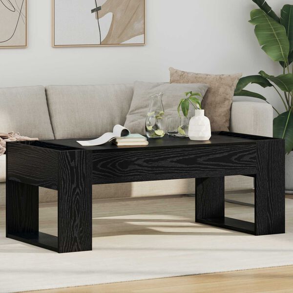 vidaXL Coffee Table Black Oak 110 x 50 x 41 cm Engineered Wood