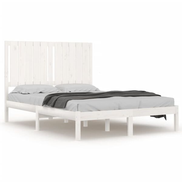 vidaXL Bed Frame without Mattress White 120x200 cm Solid Wood Pine