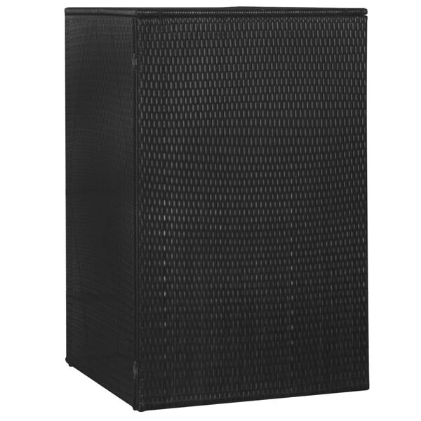 vidaXL Single Wheelie Bin Shed Black 76x78x120 cm Poly Rattan