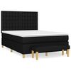 vidaXL Box Spring Bed with Mattress Black 140x190 cm Fabric