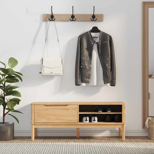 vidaXL Hallway Bench Wax Brown 115 x 40 x 45 cm Solid Pine Wood