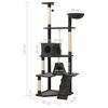 vidaXL Cat Tree with Sisal Scratching Posts Dark Grey 191 cm