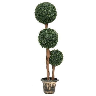 vidaXL Artificial Boxwood Plant with Pot Ball Shaped Green 119 cm