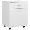 vidaXL Rolling Cabinet White 45x38x54 cm Engineered Wood