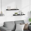 vidaXL Picture Frame Ledge Shelves 2 pcs Black 60x9x3 cm MDF