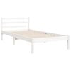 vidaXL Bed Frame without Mattress White Single Solid Wood