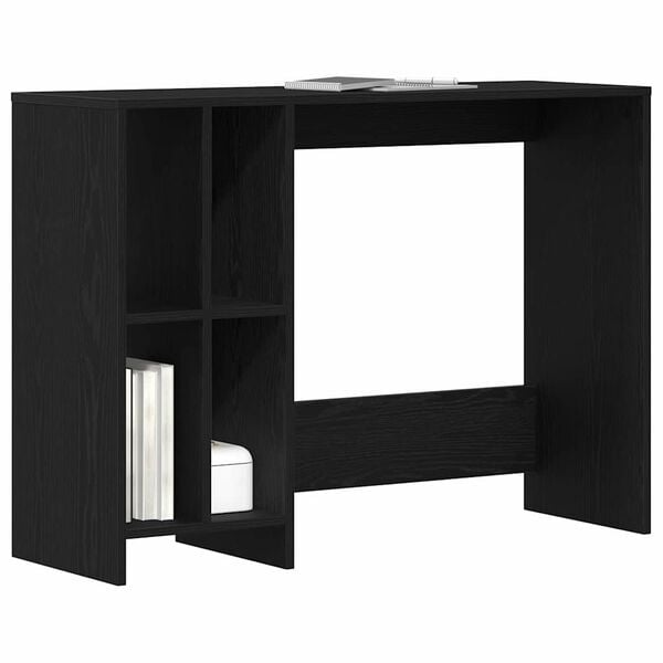 vidaXL Desk with Shelf Black Oak 102.5 x 35 x 75 cm Engineered Wood