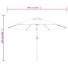 vidaXL Garden Parasol with LED Lights and Steel Pole 300 cm Terracotta