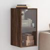 vidaXL Wall Cabinet with Glass Doors Brown Oak 35x37x68.5 cm
