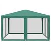 vidaXL Party Tent with 8 Mesh Sidewalls Green 4x4 m HDPE