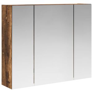 vidaXL Bathroom Mirror Cabinet Smoked Oak 60 x 14.5 x 50 cm