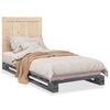 vidaXL Bed Frame without Mattress Grey 90x200 cm Solid Wood Pine