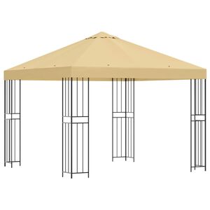 vidaXL Gazebo 3 x 3 m Cream Polyester and Steel 190 gsm