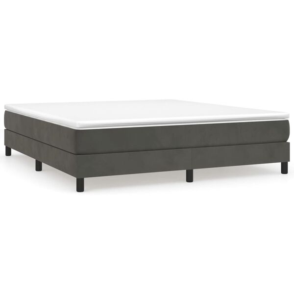 vidaXL Box Spring Bed Frame Dark Grey Super King Velvet (UK/IE/FI/NO only)
