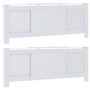vidaXL Radiator Cover 2 pcs White 205 x 20.5 x 81.5cm Engineered Wood