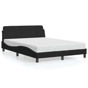 vidaXL Bed Frame "Dover" Black 135x190 cm Double Velvet