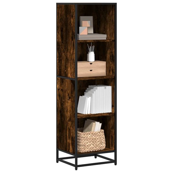 vidaXL Book Cabinet Smoked Oak 40x35x139 cm Engineered Wood