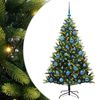 vidaXL Artificial Hinged Christmas Tree 150 LEDs Green 150 cm
