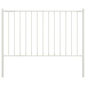 vidaXL Fence Panel Woerden with Posts Steel 1.7x0.75 m White