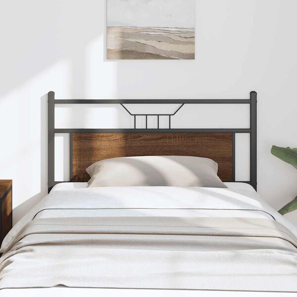 vidaXL Replace Headboard Brown Oak 100 cm Engineered Wood and Steel