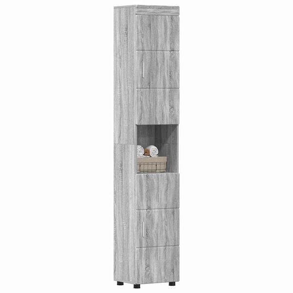 vidaXL Bathroom Cabinet Set TULUM Grey Sonoma 37 x 31.5 x 203 cm
