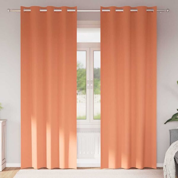 vidaXL Blackout Curtains with Rings 2 pcs Terracotta 260 x 140 cm