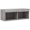 vidaXL 4 Piece TV Wall Units with LED Grey Sonoma Engineered Wood