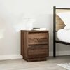 vidaXL Bedside Cabinet with LED Lights&nbsp;Brown Oak 38x34x50 cm