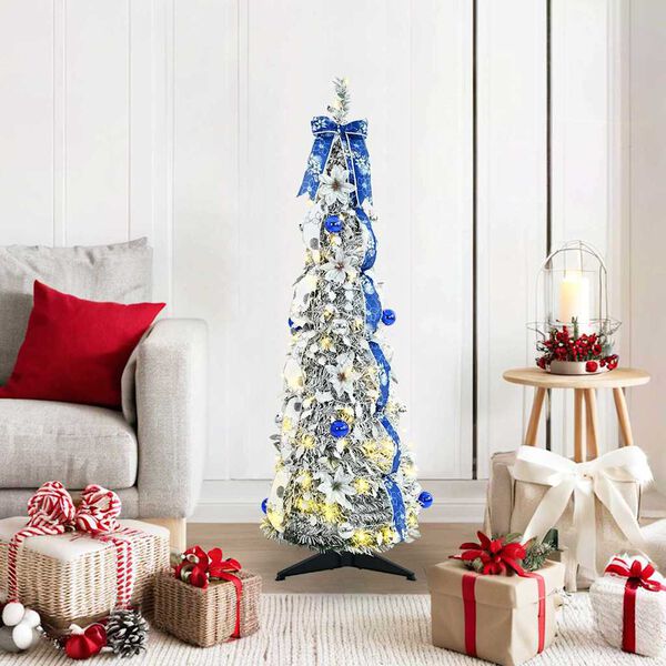 vidaXL Artificial Christmas Tree with 50 LEDs White 120 cm PVC