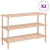 vidaXL Shoe Cabinet | Set of 2 | Natural wood | Solid fir wood | Medium
