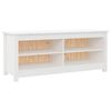 vidaXL Shoe Bench White 110x38x45,5 cm Solid Wood Pine