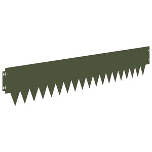 vidaXL Lawn Edging 20 pcs 103 x 20 cm Steel Olive Green