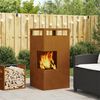 vidaXL Fire Pit Brown 50 x 50 x 100 cm Steel