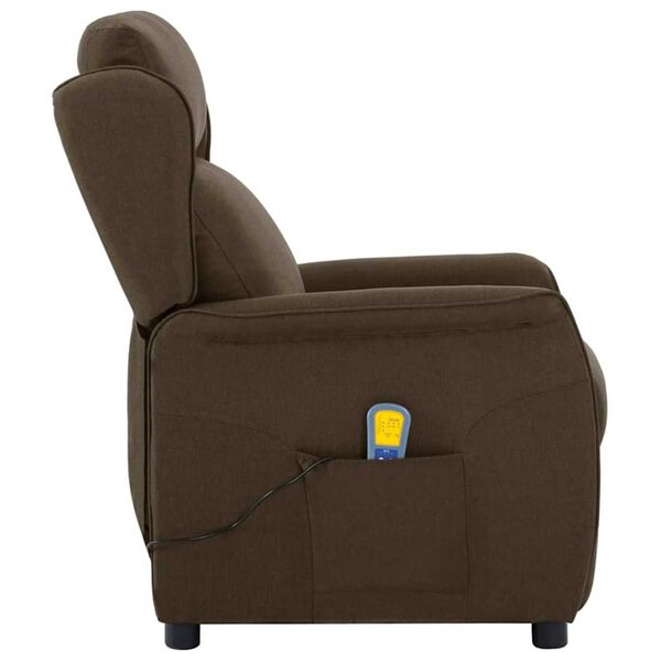 vidaXL Massage Chair Brown 67.5 x 93.5 x 101.5 cm [Fabric and Foam]