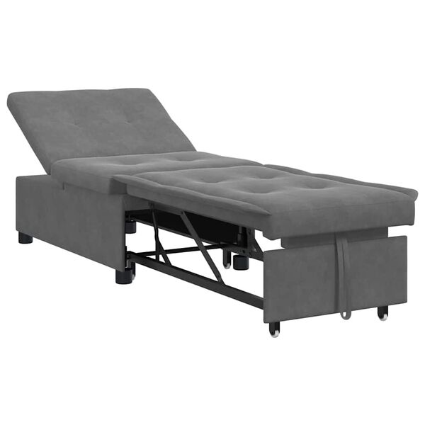vidaXL Sofa Bed Dark Grey 194 x 67 x 82 cm Microfiber