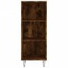 vidaXL Highboard Smoked Oak 34.5x34x180 cm Engineered Wood