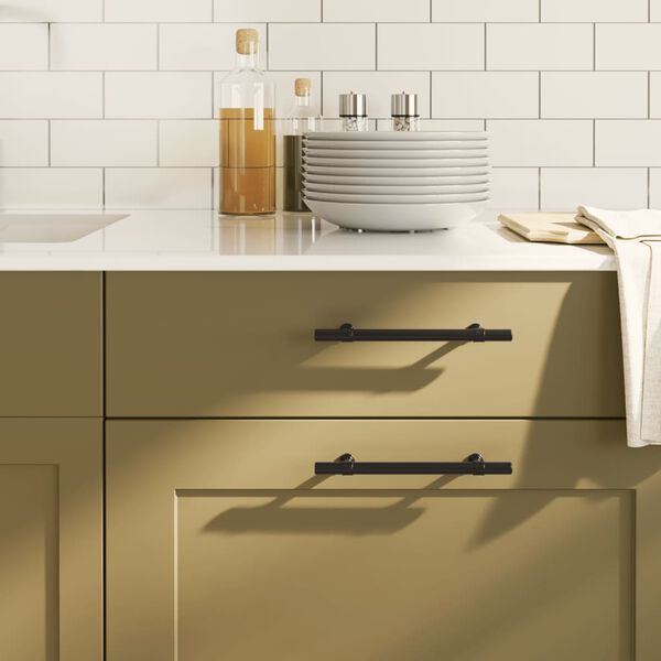 vidaXL Cabinet Handles 20 pcs Black 128 mm Stainless Steel