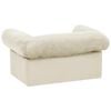 vidaXL Dog Sofa with Drawer Cream 75x50x38 cm Plush