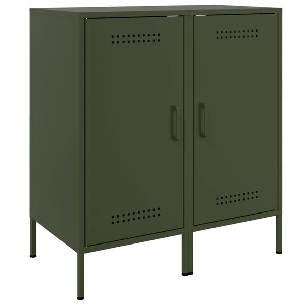 vidaXL Sideboards 2 pcs Olive Green 36x39x79 cm Steel