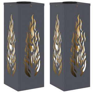 vidaXL Solar LED Pathway Light 2 pcs Warm White 18 x 18 x 50 cm