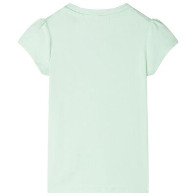 Kids' T-shirt with Cap Sleeves Soft Green 92