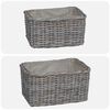 vidaXL Firewood Basket 2 pcs Grey Lacak Rattan