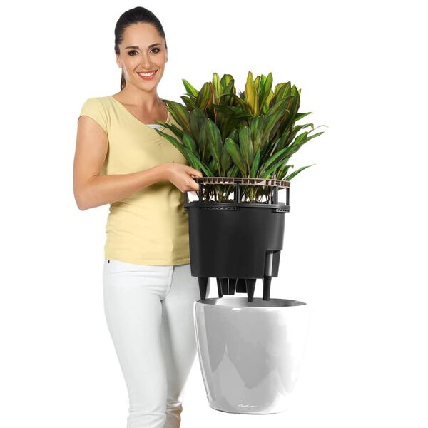 LECHUZA Planter CLASSICO LS 28 ALL-IN-ONE High-Gloss White 16040