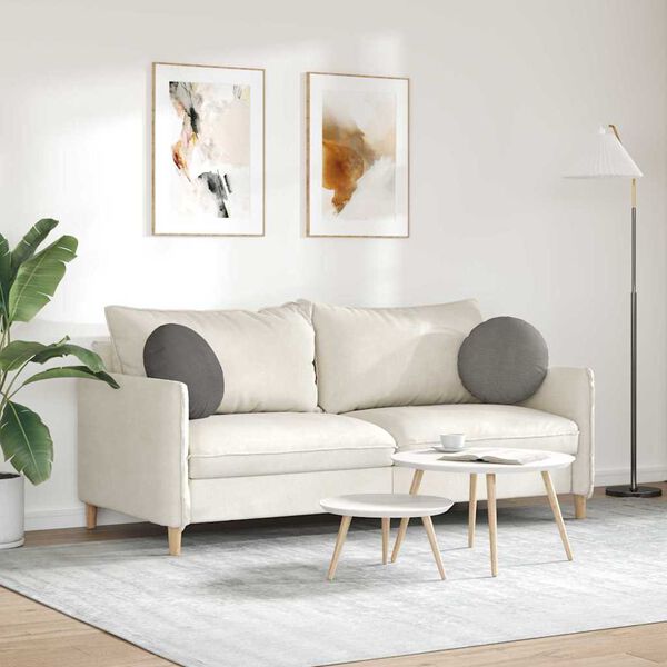 vidaXL Seat Cushions 2 pcs Light Grey &Oslash; 40 cm Corduroy Fabric