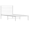vidaXL Metal Bed Frame without Mattress with Headboard White 75x190cm